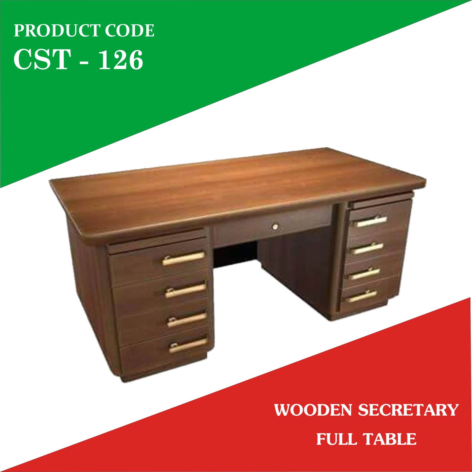 Steel secretary table - CST126 Full Secretary Table of Laminated-board