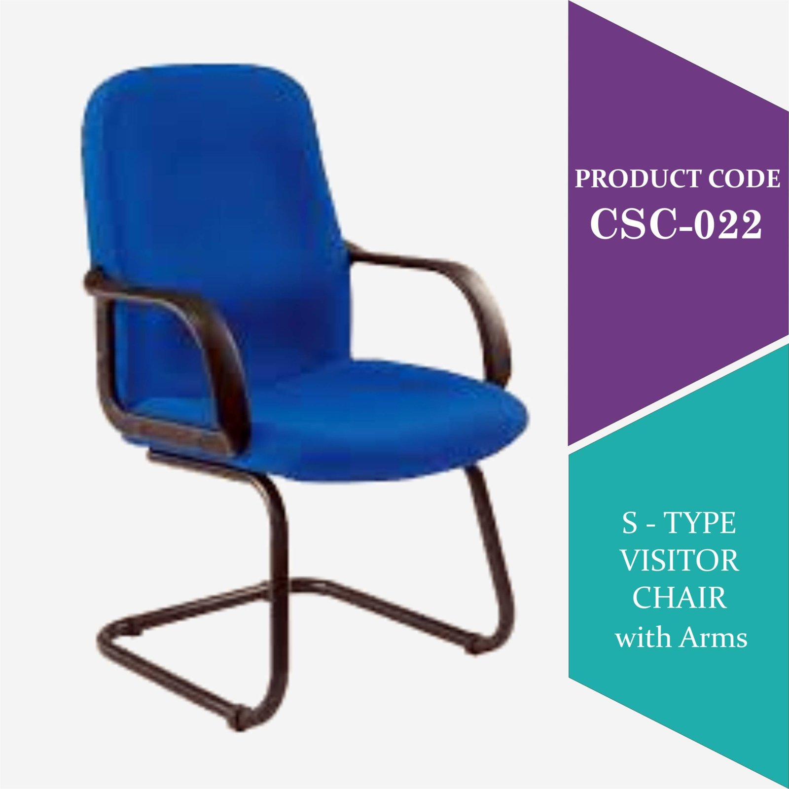 S type chair - CSC022 Cushioned S-type Blue chair