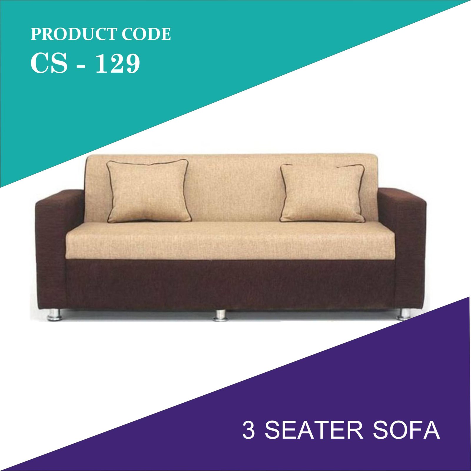 Sofa - CS129 Stylish Wooden Domestic Sofa