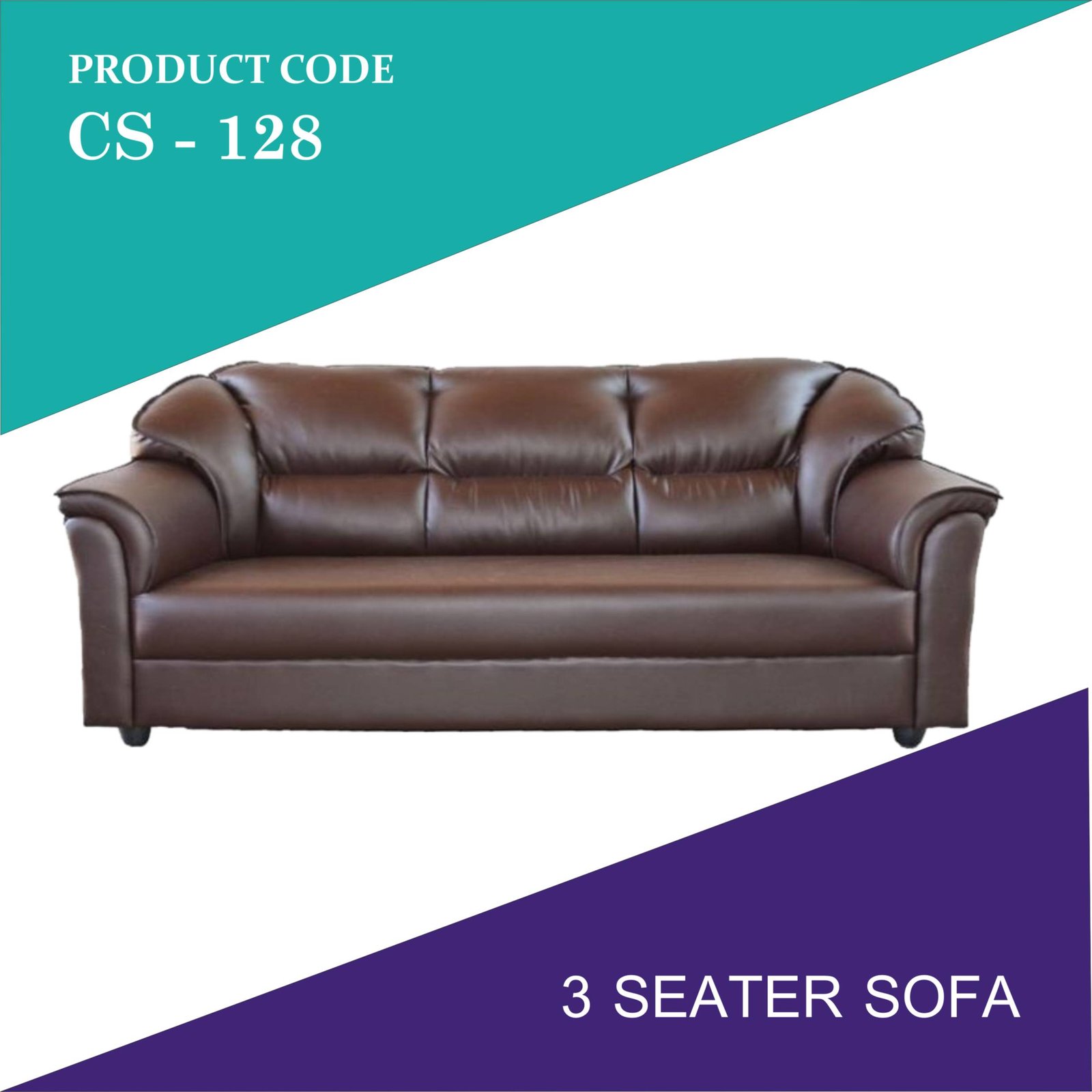 Sofa - CS128 3 Seater Rexine Sofa
