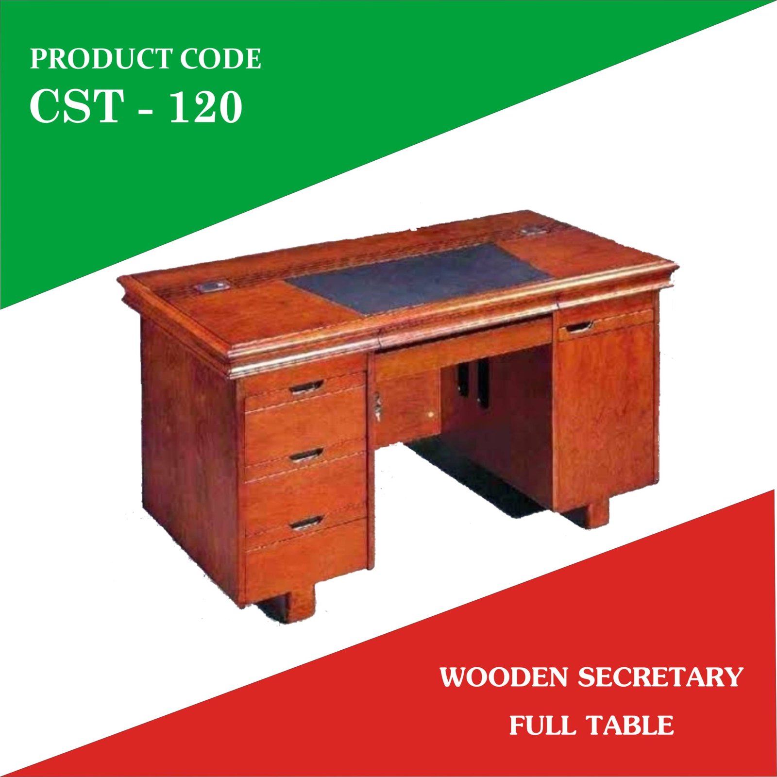 Steel secretary table - CST120 Wooden full Secretary Table